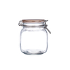 Large Capacity Glass Jar Storage Container, Wide Mouth Kitchen Food Storage Jar, with Bamboo Clamp Lid