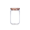 DEROLA 15cm Height High Borosilicate Clear Cylinder Airtight Kitchen Storage Container with Bamboo Lid，Circle Shape for Kitchen Storage