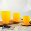Hot Sale Spray Color Small Striped Glass Candle Holder with Lid