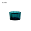 Hollow Christmas Logo Candle Cup Ion Plating Green Glass Candle Holder