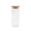 Multi-Sized Cylinder High Borosilicate Glass Food Jar with Bamboo Lid, For Kitchen Use, Storage