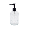 DEROLA Mordern Embossed Glass Soap Dispenser with Plastic Black Pump