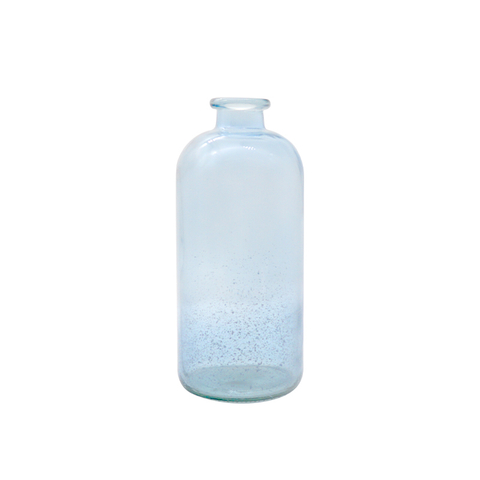 DEROLA Clear Bubble Cylinder Blue Vase