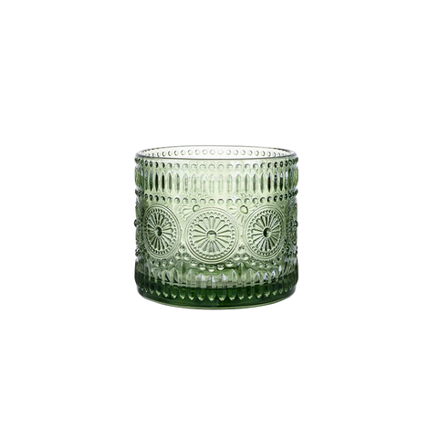 Clear Glass Votive Candle Holder with Seven Colored Sheets