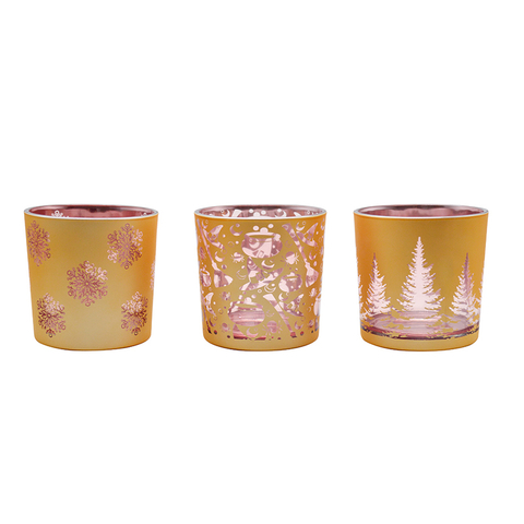 High Quality Glass Crystal Candle Holder Engraved Design