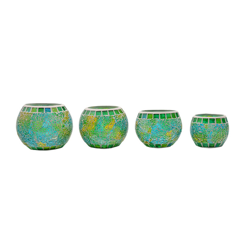 Unique Handmade Colorful Glass Mosaic Candle Holder