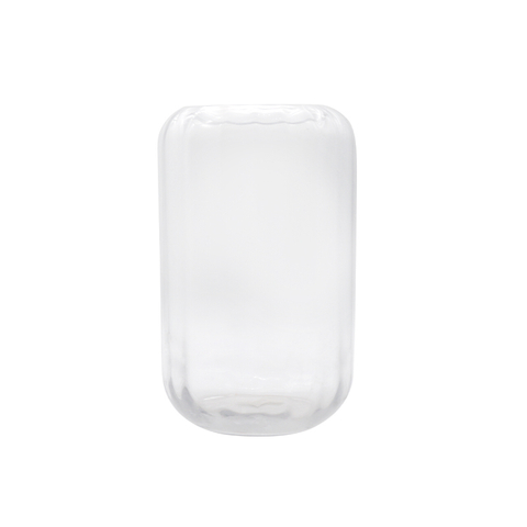 Embossed Ribbed Glass Flower Vase in Marvellous Color Design