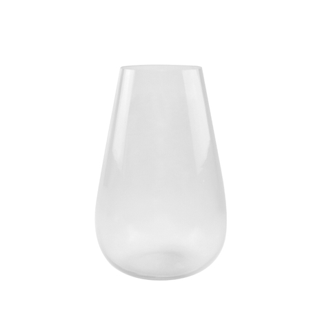 Transparent Clear Glass Vase Plain Design Waisted Floral Vase