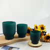 Hot Sale Spray Color Small Striped Glass Candle Holder with Lid