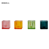 Christmas Pattern Plated Hardware Cover Glass Candle Holder