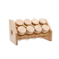 8PCS High Borosilicate Glass Jar with Bamboo Lid in The Wooden Shelter