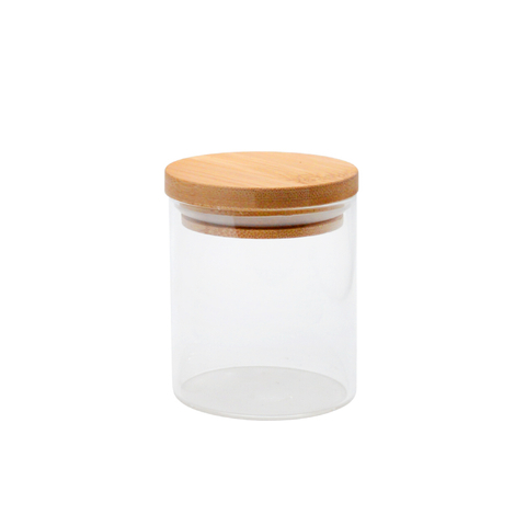 Multi-Sized Air-tight Cylinder High Borosilicate Glass Food Jar with Bamboo Lid, For Kitchen Use, Large Capacity