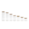 Wholesale High Borosilicate Empty Glass Storage Jars Container with Wood Lids-DRL233034