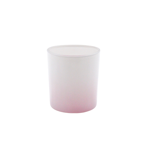 DEROLA White Gradient Pink Glass Candle Holder