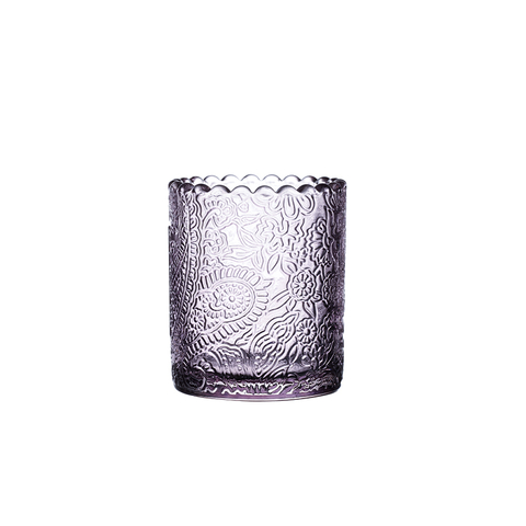 Tapered Shaped Votive Glass Candle Holders with Decal