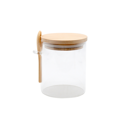 DEROLA Airtight Mini Glass Jars with Bamboo Lids and Bamboo Spoons, Spice Jars Small Food Storage Containers for Kitchen, Home Decor