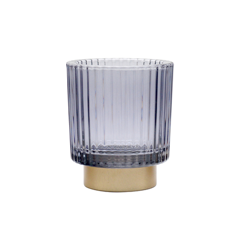 Clear Glass Tealight Candle Cup Holder with Cover for Table Decor