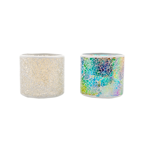 Color Glass Mosaic with Handmade Candle Holders for Wedding Dinner Hom