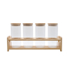Glass Storage Jar for Kitchen and Pantry with Lid and Wooden Rack-DRL233001