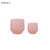 Wholesale Customize White Pink Blue Painting Glass Candle Fire with Wooden And Metal Lids