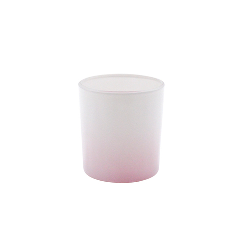 DEROLA Hollow White Glass Candle Holder, Gradient Ramp Painted Candle Holder