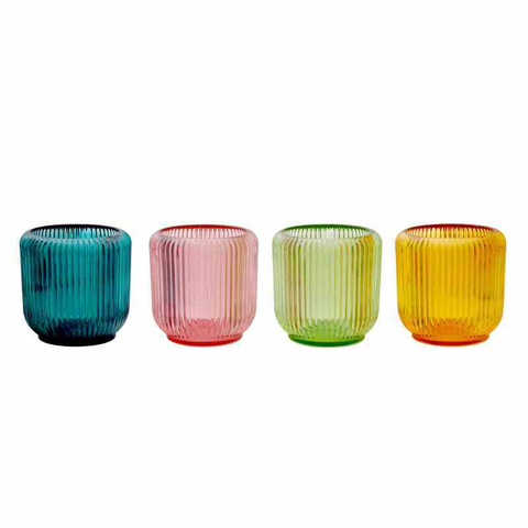 Customized Color Printed Egg Shaped Glass Votive Candle Holder
