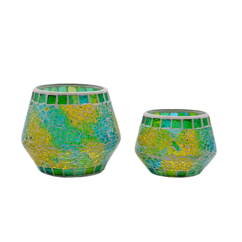 Mosaic Glass Tea Light Holder for Lighting Handmade Glass Tealight Candle Holder