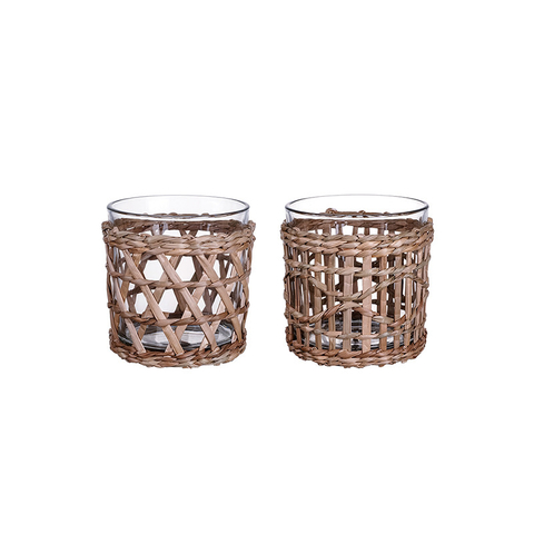 Empty Glass Cylinder Candle Jars Green Glass Candle Holder