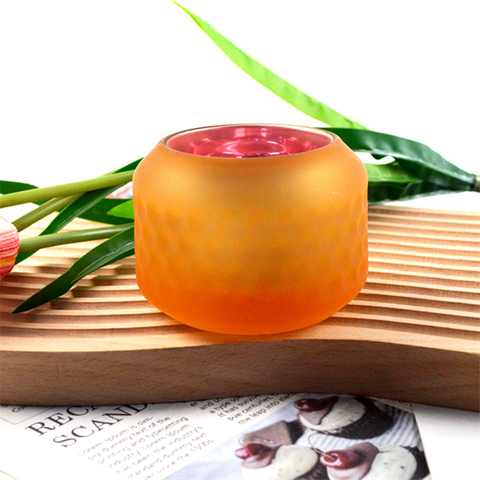 Colorful Candle Holder Glass Jar with Aluminum Cap Candle Cup