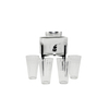 Transparent Glass Beverage Dispenser with Metal Lid And Stainless Rack 