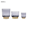 Hot Selling Cheap 300ml 500ml Green Bottle Glass Cut Cup Pillar Candle Holder