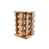 16 PCS Set High Borosilicate Glass Food Jar with Bamboo Lid And Shelf, Square Bottom