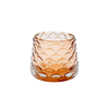 DEROLA Orange Embossed Scale Glass Candle Holder, Tea Light Candle Holders for Table Centerpiece, Glass Votive Candle Holders for Home Decor/Gift/Wedding/Party/Holiday Table Decor