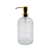 DEROLA Leaf Pattern Glass Soap Dispenser with Golden Pump