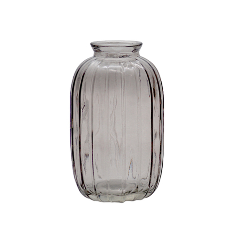 DEROLA Grey Striped Glass Vase
