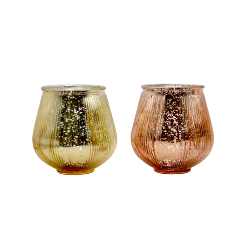 Handmade Clear Striped Solid Glass Cylinder Candle Holder for Home Use