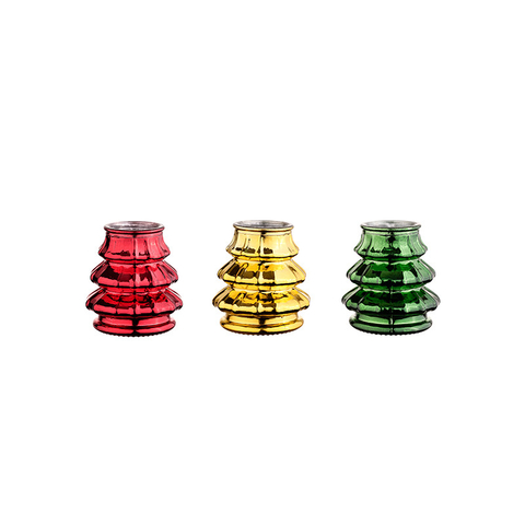 Glass Jar/Glass Candle Holder with Metallic Color