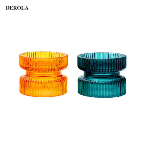 Colorful Tea Light Cylinder Glass Candle Holders Cheap