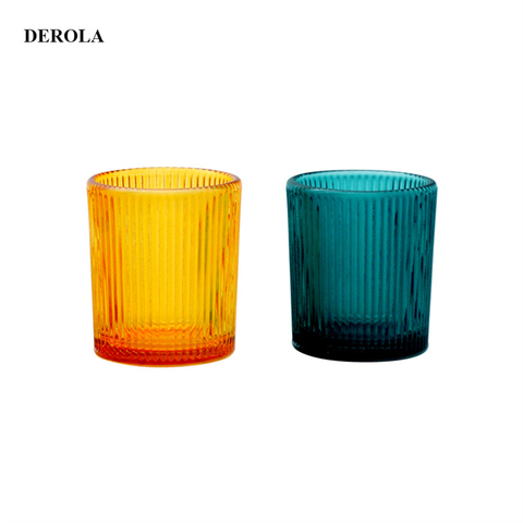 Colorful Candle Container Glass Jar Frosted Candle Holder