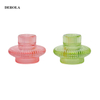 Cylinder Shape Gold Metal Color Candle Cup Glass Jar Custom Candy Holder for Candle Making