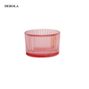 Hollow Christmas Logo Candle Cup Ion Plating Green Glass Candle Holder