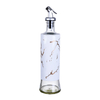 DEROLA Glass Oil Dispenser Bottle, for Kitchen, Cooking Oil And Vinegar Dispenser, with White Marble Pattern