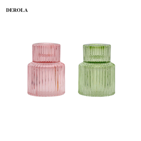 Christmas Embossed Pattern Colours Stained Glass Candle Holder Glass Candle Holder
