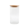 Multi-Sized Cylinder High Borosilicate Glass Food Jar with Bamboo Lid, For Kitchen Use, Storage