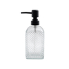 DEROLA Dotted Clear Glass Soap Dispenser with Square Bottom