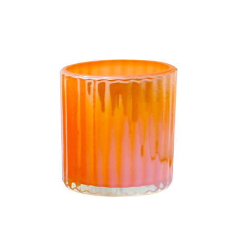 Frosted Empty Colored Glass Candle Jars Holder with Wooden Lids