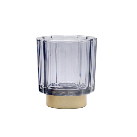 Wholesale High Quantity Colored Glass Candle Holder with Lid for Home Decoration