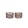 Customized Pillar Frameless Glass Candles Holder with Painting for Festival Decorating, Home Decoration