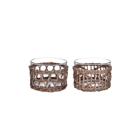 Customized Pillar Frameless Glass Candles Holder with Painting for Festival Decorating, Home Decoration