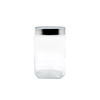 DEROLA Clear Square Storage Container Glass Jar with Metal Lid for kitchen 